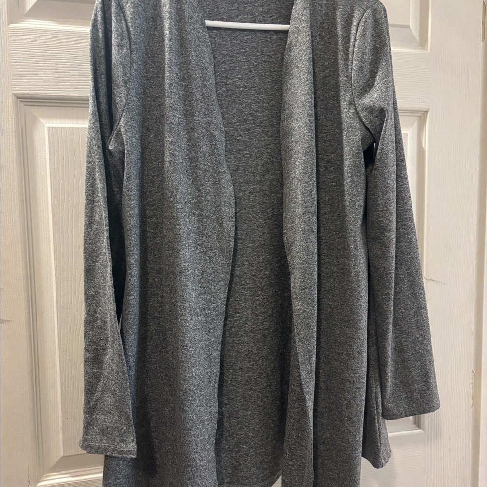 Gray Open Front Women's Sweater